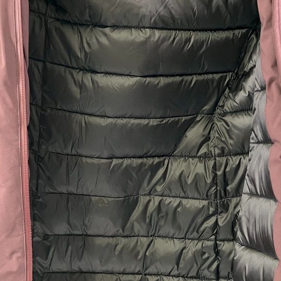 SAVE THE DUCK Women's Hooded Puffer Parka Jacket Raincoat Size 0/XS Purple - Picture 3 of 5